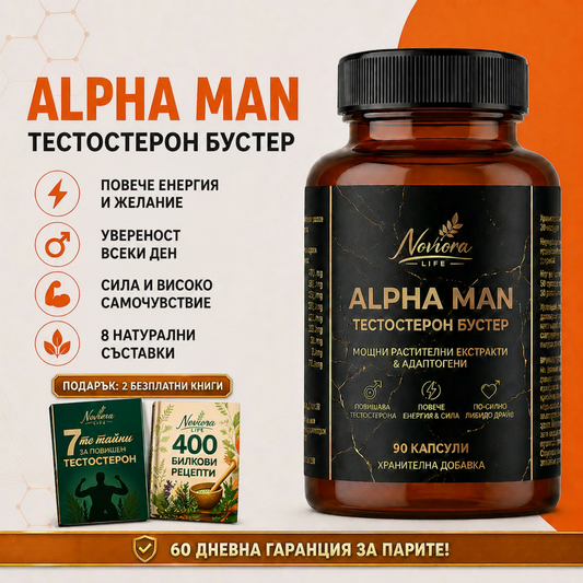 Alpha Man: Естествена Подкрепа за Енергия и Издръжливост - 90 Капсули