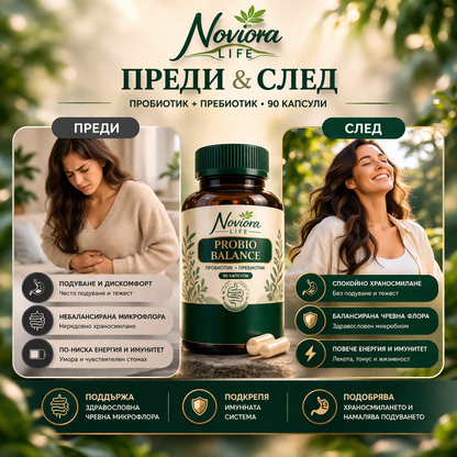 Noviora Life : Пробиотик + Пребиотик 90 капсули