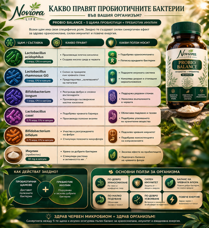 Noviora Life : Пробиотик + Пребиотик 90 капсули